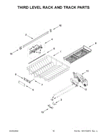 Third Level Rack And Track Parts parts for Whirlpool Dishwasher KDFM404KBS3 from AppliancePartsPros.com