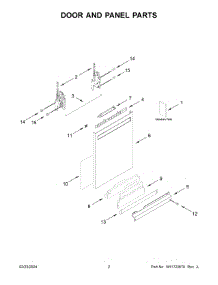 Door And Panel Parts parts for Whirlpool Dishwasher KDFM404KPS3 from AppliancePartsPros.com