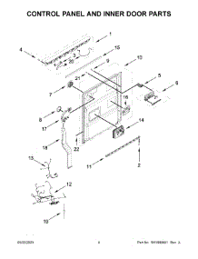 03 - Control Panel And Inner Door Parts parts for Whirlpool Dishwasher KDPM604KBS2 from AppliancePartsPros.com