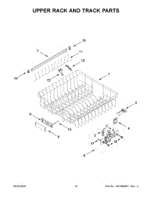 07 - Upper Rack And Track Parts parts for Whirlpool Dishwasher KDPM604KBS2 from AppliancePartsPros.com