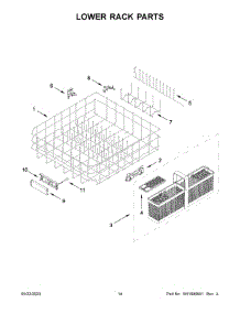 08 - Lower Rack Parts parts for Whirlpool Dishwasher KDPM604KBS2 from AppliancePartsPros.com