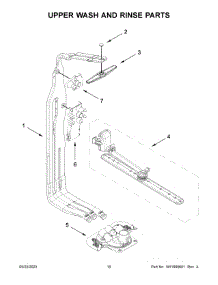 06 - Upper Wash And Rinse Parts parts for Whirlpool Dishwasher KDPM604KBS2 from AppliancePartsPros.com
