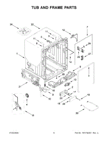 04 - Tub And Frame Parts parts for Whirlpool Dishwasher KDPM604KBS3 from AppliancePartsPros.com