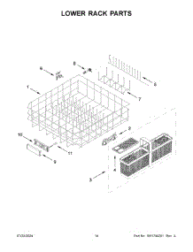 08 - Lower Rack Parts parts for Whirlpool Dishwasher KDPM604KBS3 from AppliancePartsPros.com