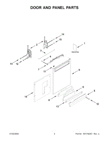 02 - Door And Panel Parts parts for Whirlpool Dishwasher KDPM604KBS3 from AppliancePartsPros.com