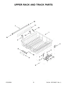 07 - Upper Rack And Track Parts parts for Whirlpool Dishwasher KDPM604KBS3 from AppliancePartsPros.com