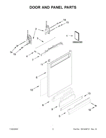 02 - Door And Panel Parts parts for Whirlpool Dishwasher KDPM604KPS0 from AppliancePartsPros.com