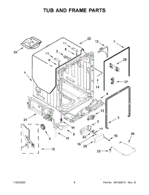 04 - Tub And Frame Parts parts for Whirlpool Dishwasher KDPM604KPS0 from AppliancePartsPros.com