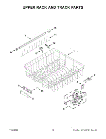 07 - Upper Rack And Track Parts parts for Whirlpool Dishwasher KDPM604KPS0 from AppliancePartsPros.com