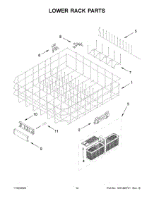 08 - Lower Rack Parts parts for Whirlpool Dishwasher KDPM604KPS0 from AppliancePartsPros.com