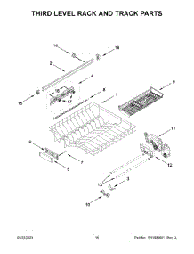 09 - Third Level Rack And Track Parts parts for Whirlpool Dishwasher KDPM604KPS2 from AppliancePartsPros.com