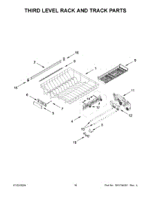 09 - Third Level Rack And Track Parts parts for Whirlpool Dishwasher KDPM604KPS3 from AppliancePartsPros.com