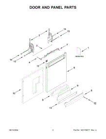 02 - Door And Panel Parts parts for Whirlpool Dishwasher KDPM704KPS3 from AppliancePartsPros.com