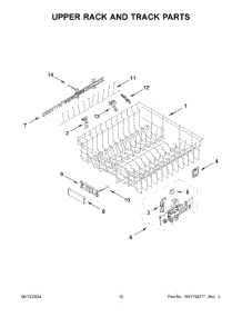 07 - Upper Rack And Track Parts parts for Whirlpool Dishwasher KDPM704KPS3 from AppliancePartsPros.com