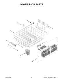 08 - Lower Rack Parts parts for Whirlpool Dishwasher KDPM704KPS3 from AppliancePartsPros.com