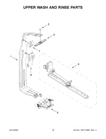 Upper Wash And Rinse Parts parts for Whirlpool Dishwasher KDPM804KBS2 from AppliancePartsPros.com