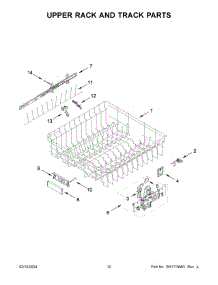 Upper Rack And Track Parts parts for Whirlpool Dishwasher KDPM804KBS2 from AppliancePartsPros.com