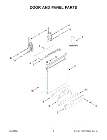 Door And Panel Parts parts for Whirlpool Dishwasher KDPM804KBS2 from AppliancePartsPros.com