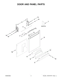 02 - Door And Panel Parts parts for Whirlpool Dishwasher KDPM804KBS3 from AppliancePartsPros.com