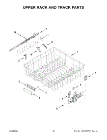07 - Upper Rack And Track Parts parts for Whirlpool Dishwasher KDPM804KBS3 from AppliancePartsPros.com