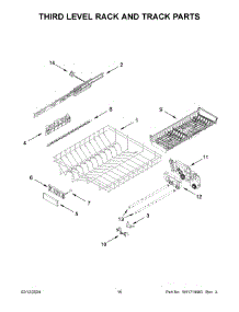 Third Level Rack And Track Parts parts for Whirlpool Dishwasher KDPM804KPS2 from AppliancePartsPros.com