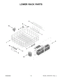 08 - Lower Rack Parts parts for Whirlpool Dishwasher KDPM804KPS3 from AppliancePartsPros.com