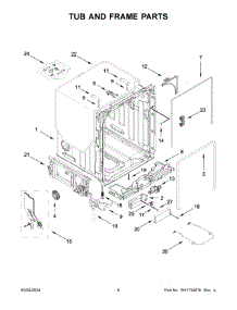 04 - Tub And Frame Parts parts for Whirlpool Dishwasher KDTE104KPS3 from AppliancePartsPros.com