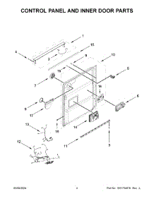 03 - Control Panel And Inner Door Parts parts for Whirlpool Dishwasher KDTE104KPS3 from AppliancePartsPros.com