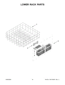 08 - Lower Rack Parts parts for Whirlpool Dishwasher KDTE104KPS3 from AppliancePartsPros.com