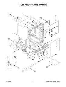 04 - Tub And Frame Parts parts for Whirlpool Dishwasher KDTE204KBS3 from AppliancePartsPros.com