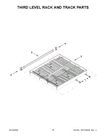 09 - Third Level Rack And Track Parts parts for Whirlpool Dishwasher KDTE204KPS3 from AppliancePartsPros.com