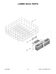 08 - Lower Rack Parts parts for Whirlpool Dishwasher KDTE204KWH3 from AppliancePartsPros.com