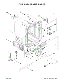 04 - Tub And Frame Parts parts for Whirlpool Dishwasher KDTE304RPS0 from AppliancePartsPros.com