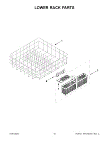 08 - Lower Rack Parts parts for Whirlpool Dishwasher KDTE304RPS0 from AppliancePartsPros.com