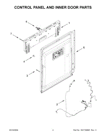 03 - Control Panel And Inner Door Parts parts for Whirlpool Dishwasher KDTF324PPA0 from AppliancePartsPros.com