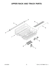07 - Upper Rack And Track Parts parts for Whirlpool Dishwasher KDTF324PPA0 from AppliancePartsPros.com