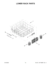 08 - Lower Rack Parts parts for Whirlpool Dishwasher KDTF324PPA0 from AppliancePartsPros.com