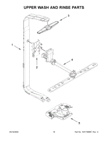 06 - Upper Wash And Rinse Parts parts for Whirlpool Dishwasher KDTF324PPA0 from AppliancePartsPros.com