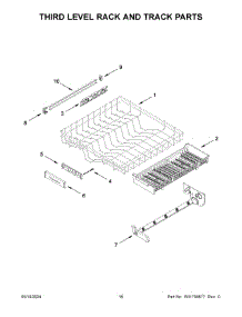 09 - Third Level Rack And Track Parts parts for Whirlpool Dishwasher KDTF924PPA0 from AppliancePartsPros.com