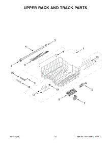07 - Upper Rack And Track Parts parts for Whirlpool Dishwasher KDTF924PPA0 from AppliancePartsPros.com