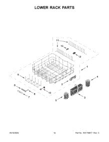 08 - Lower Rack Parts parts for Whirlpool Dishwasher KDTF924PPA0 from AppliancePartsPros.com