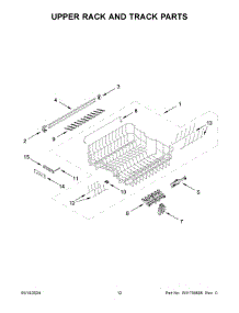 07 - Upper Rack And Track Parts parts for Whirlpool Dishwasher KDTF924PPS0 from AppliancePartsPros.com