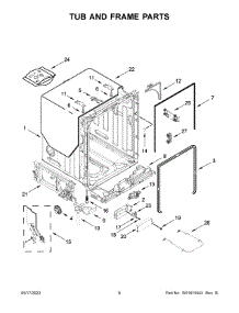 04 - Tub And Frame Parts parts for Whirlpool Dishwasher KDTM404KBS1 from AppliancePartsPros.com