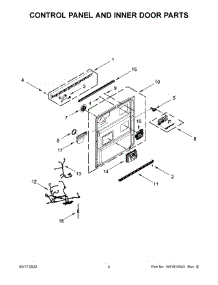 03 - Control Panel And Inner Door Parts parts for Whirlpool Dishwasher KDTM404KBS1 from AppliancePartsPros.com