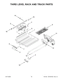 09 - Third Level Rack And Track Parts parts for Whirlpool Dishwasher KDTM404KBS1 from AppliancePartsPros.com