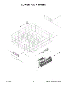 08 - Lower Rack Parts parts for Whirlpool Dishwasher KDTM404KBS1 from AppliancePartsPros.com