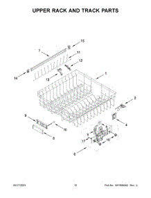 07 - Upper Rack And Track Parts parts for Whirlpool Dishwasher KDTM404KBS2 from AppliancePartsPros.com