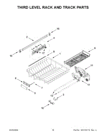 Third Level Rack And Track Parts parts for Whirlpool Dishwasher KDTM404KBS3 from AppliancePartsPros.com
