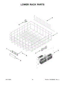 08 - Lower Rack Parts parts for Whirlpool Dishwasher KDTM404KPS2 from AppliancePartsPros.com