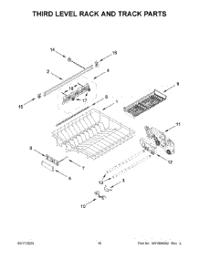 09 - Third Level Rack And Track Parts parts for Whirlpool Dishwasher KDTM404KPS2 from AppliancePartsPros.com